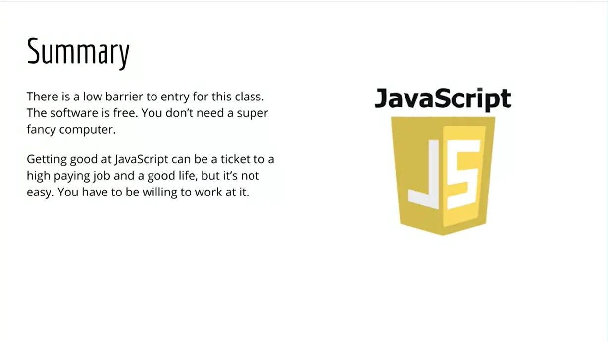 Summary: Learning JavaScript for Free.