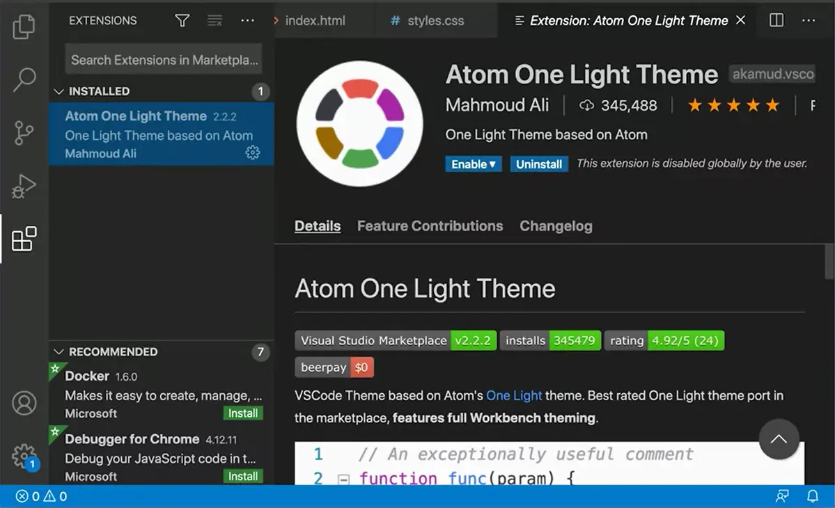 Atom One Light Theme, #2.