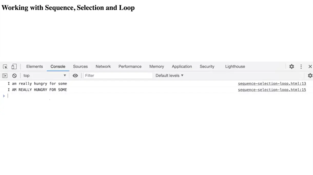 Output test, sequence part 1 result.