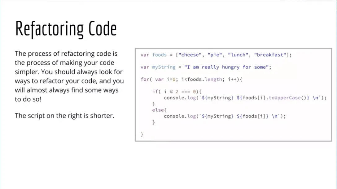 Example, Refacturing Code.