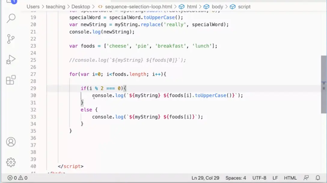 Example test, Sequence, Selection & Loop.