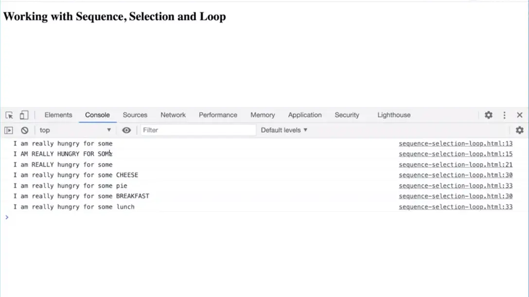 Test, Sequence, Selection and Loop.