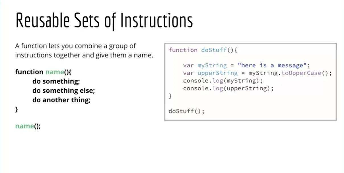 Example, Reusable Sets of Instructions.