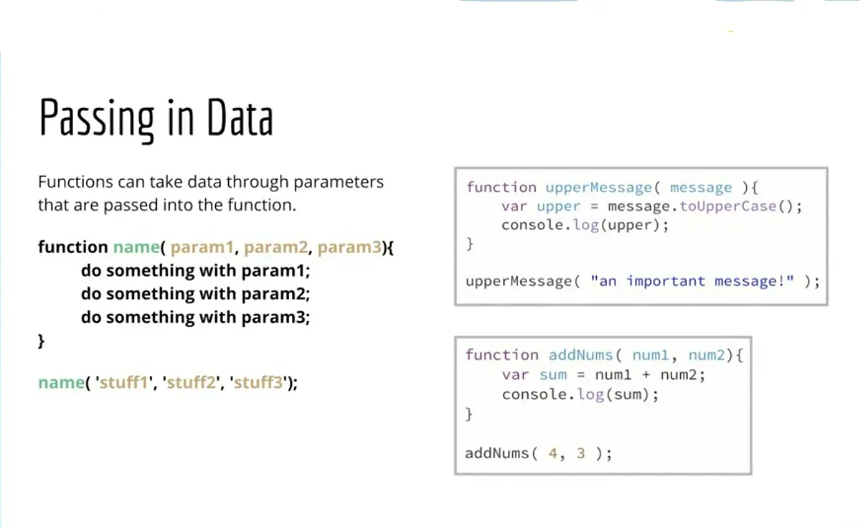 Example, Passing in Data.