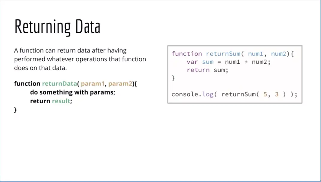 Example, Returning Data.