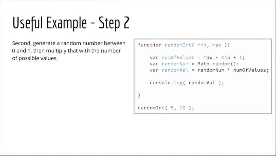 Useful Example - Step 2 - randomInt (0-1).