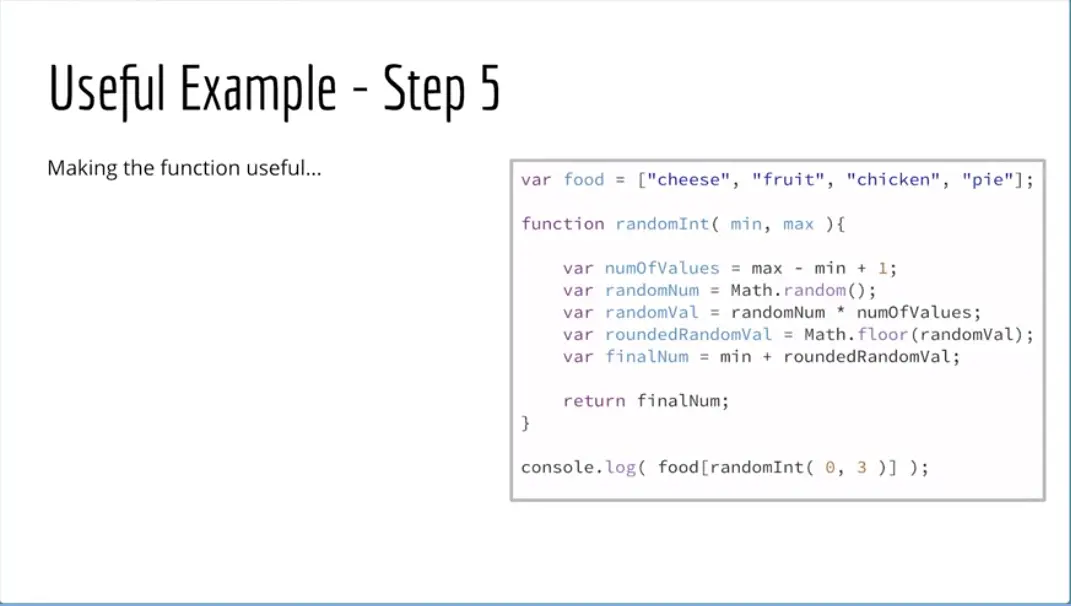 Example, random selection from array.