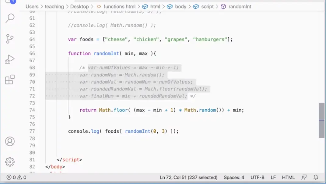 randomInt without variables.