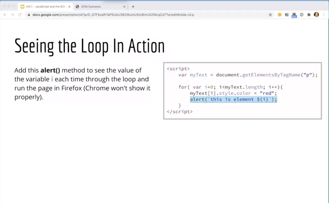 Example, Seeing the Loop in Action.