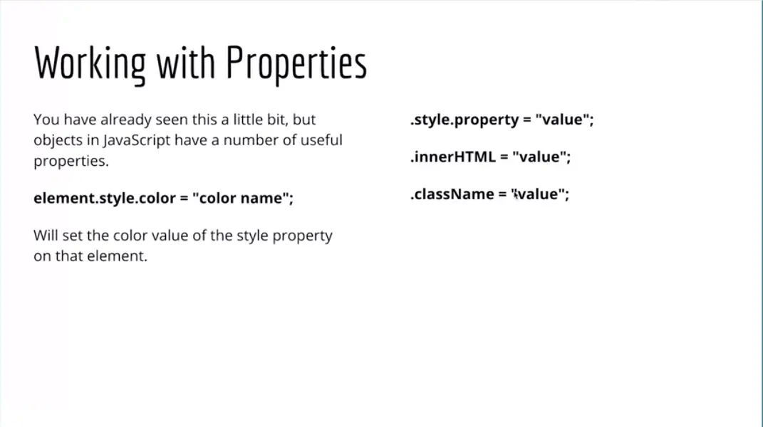 Working with Properties.