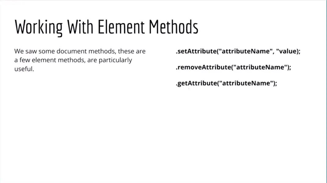 Working with Element Methods.