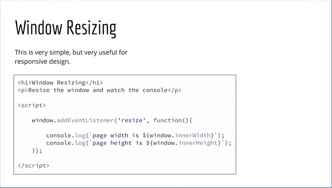 Example, Window Resizing.