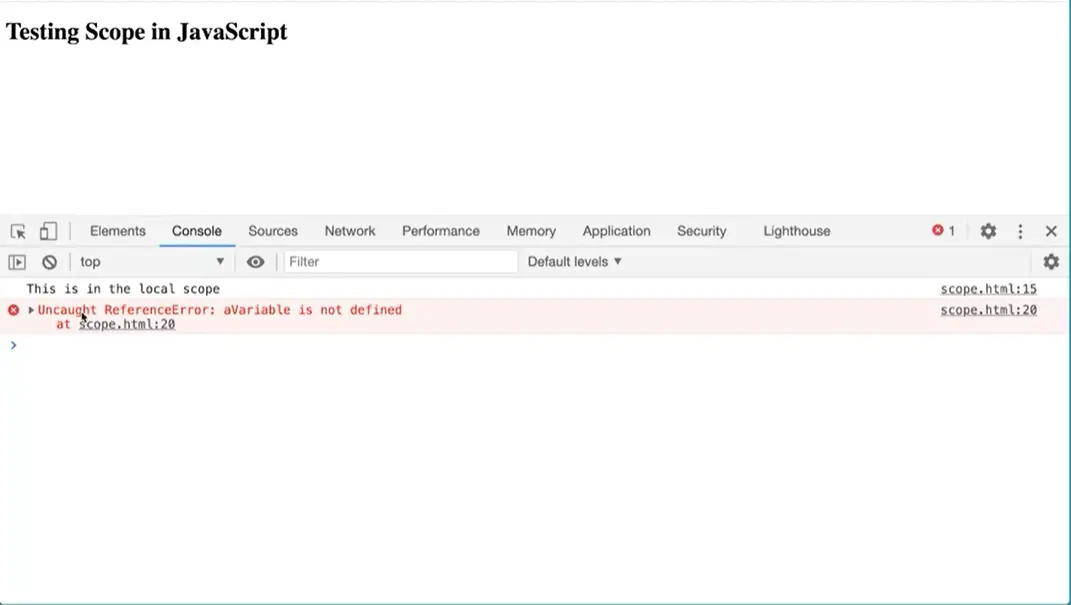 Example error with global vs local variable scope.