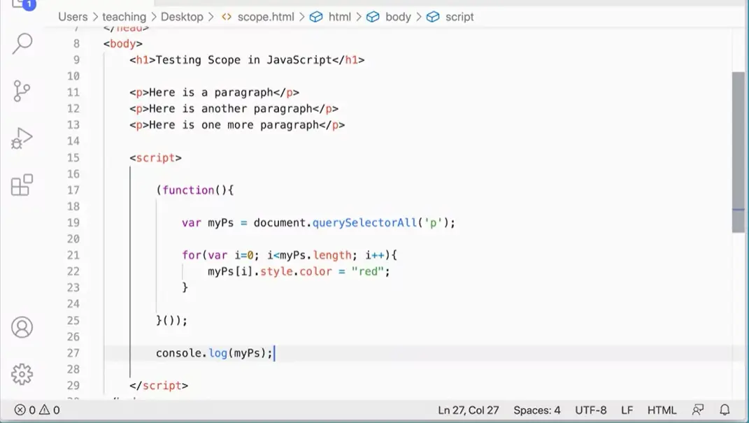 Define global and local scope variables.