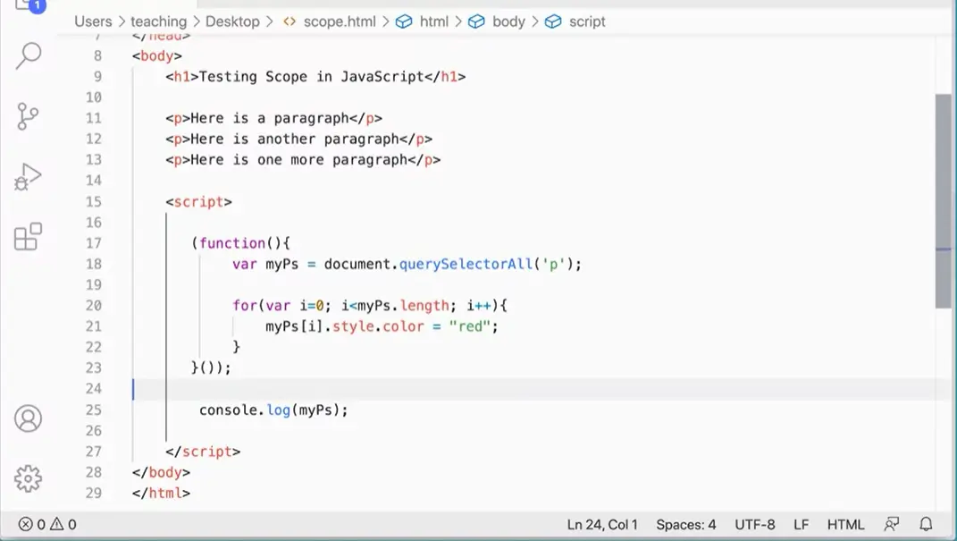 Define and keep variable local only.