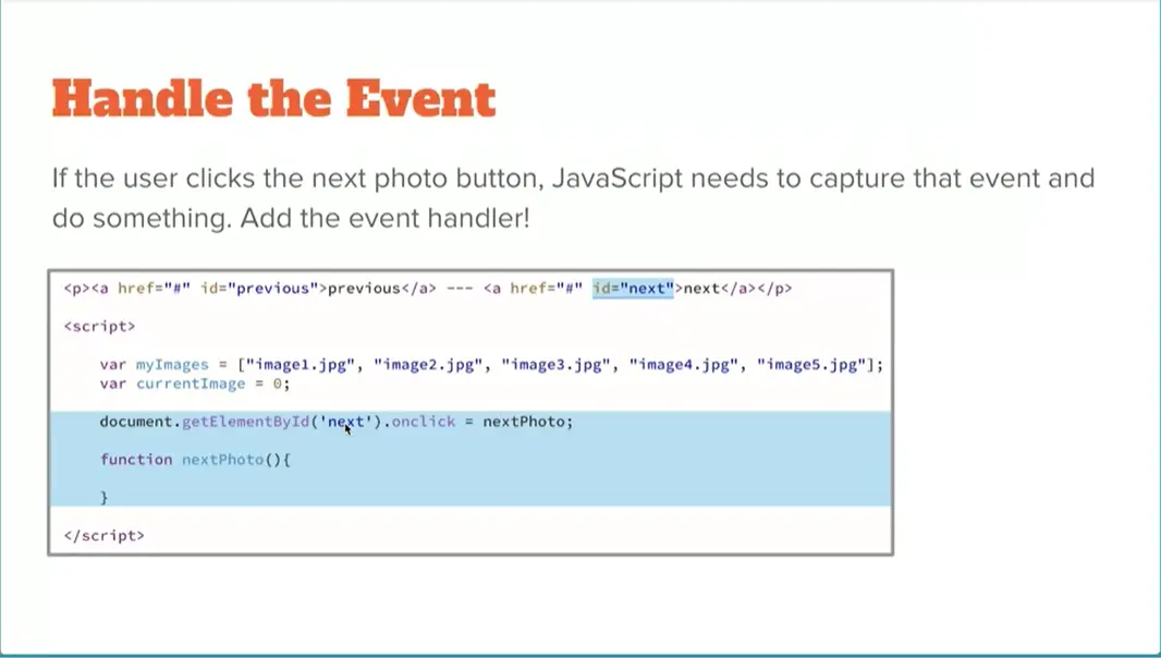 Example, Handle the Event.