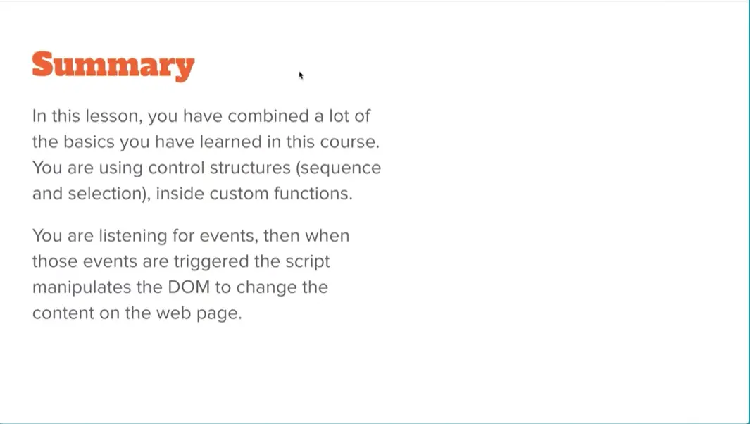 Summary, Simple JavaScript Slideshow.