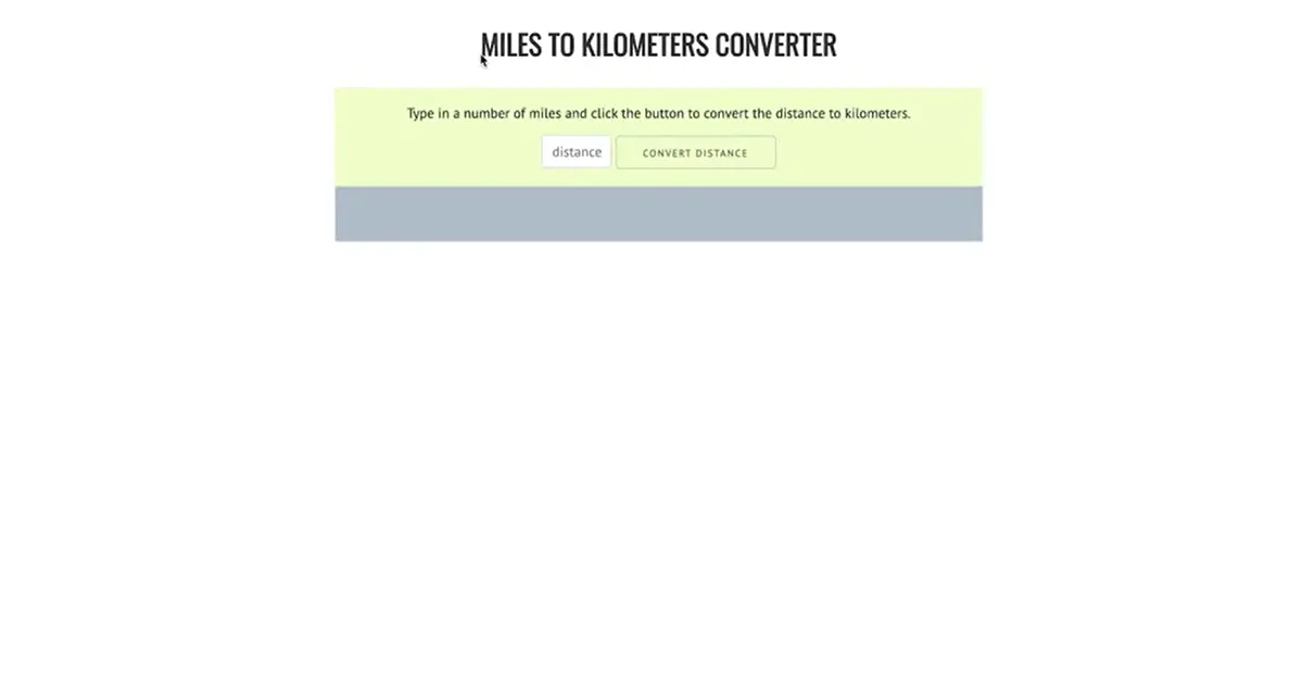 Sample screen - distance converter.