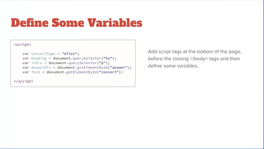 Example, Define Some Variables.