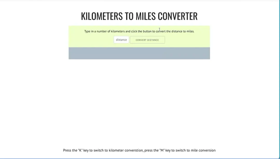 Test, 'K' key switches conversion to Kilometers.