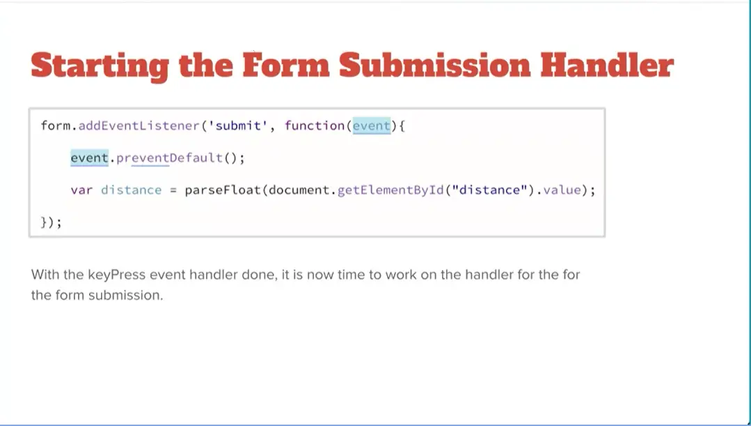 Example, Starting the Form Submission Handler.