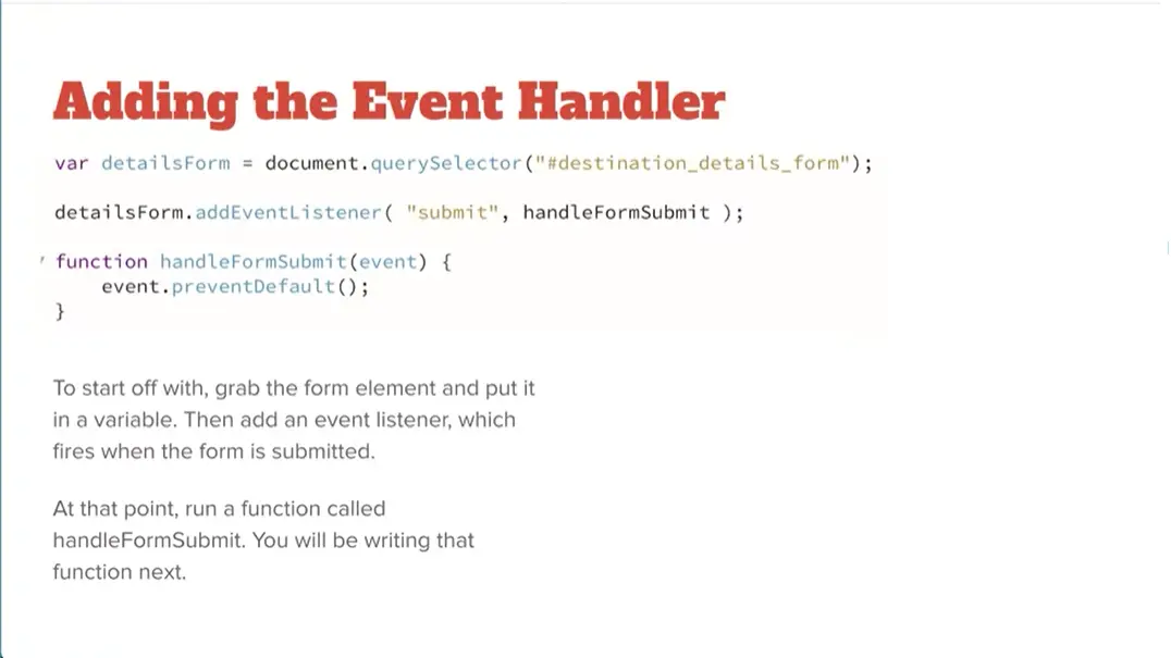 Example, Adding the Event Handler.