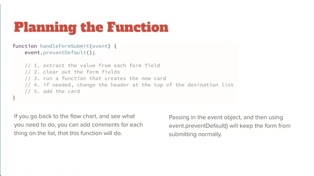 Example, Planning the Function.